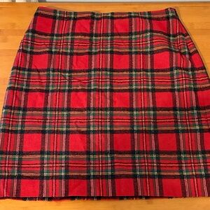 Christmas Plaid Red and Black Women's Talbots Skirt